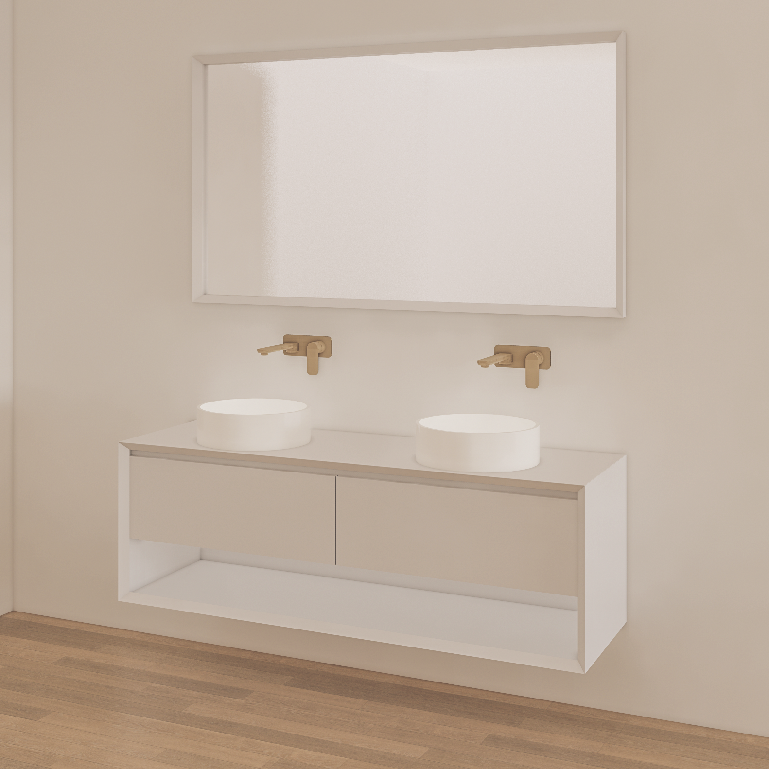 CODE FORM 1490 FRAMED MIRROR - MATTE WHITE