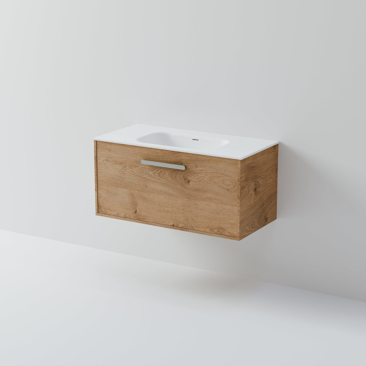 Hako 1000 single basin wall hung vanity with bordered drawer front