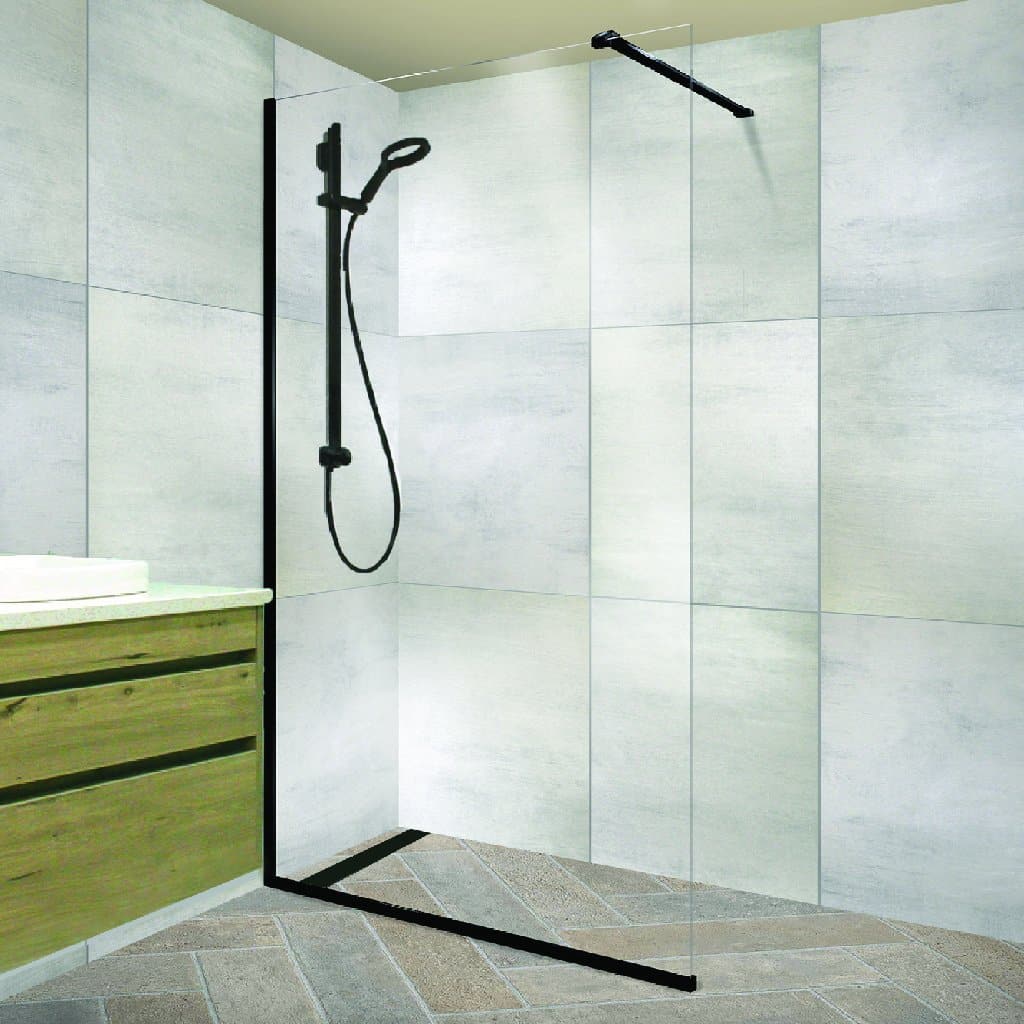 FRAMELESS GLASS WALK IN PANEL - 2 COLOURS