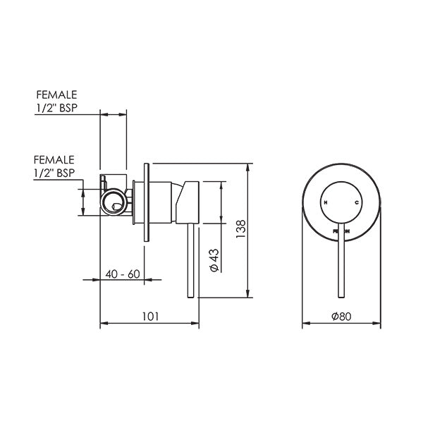FELTON LINEA SHOWER MIXER