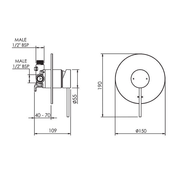 FELTON LINEA FUSION PLUS SHOWER MIXER