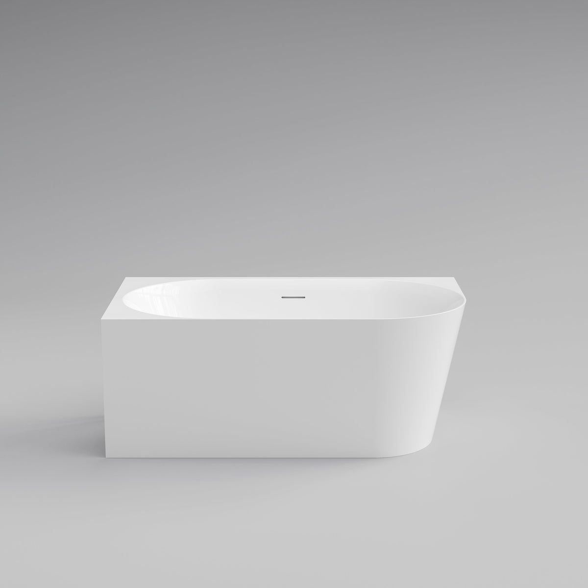 Endura Lineare 1400mm white acrylic corner bath for compact bathrooms