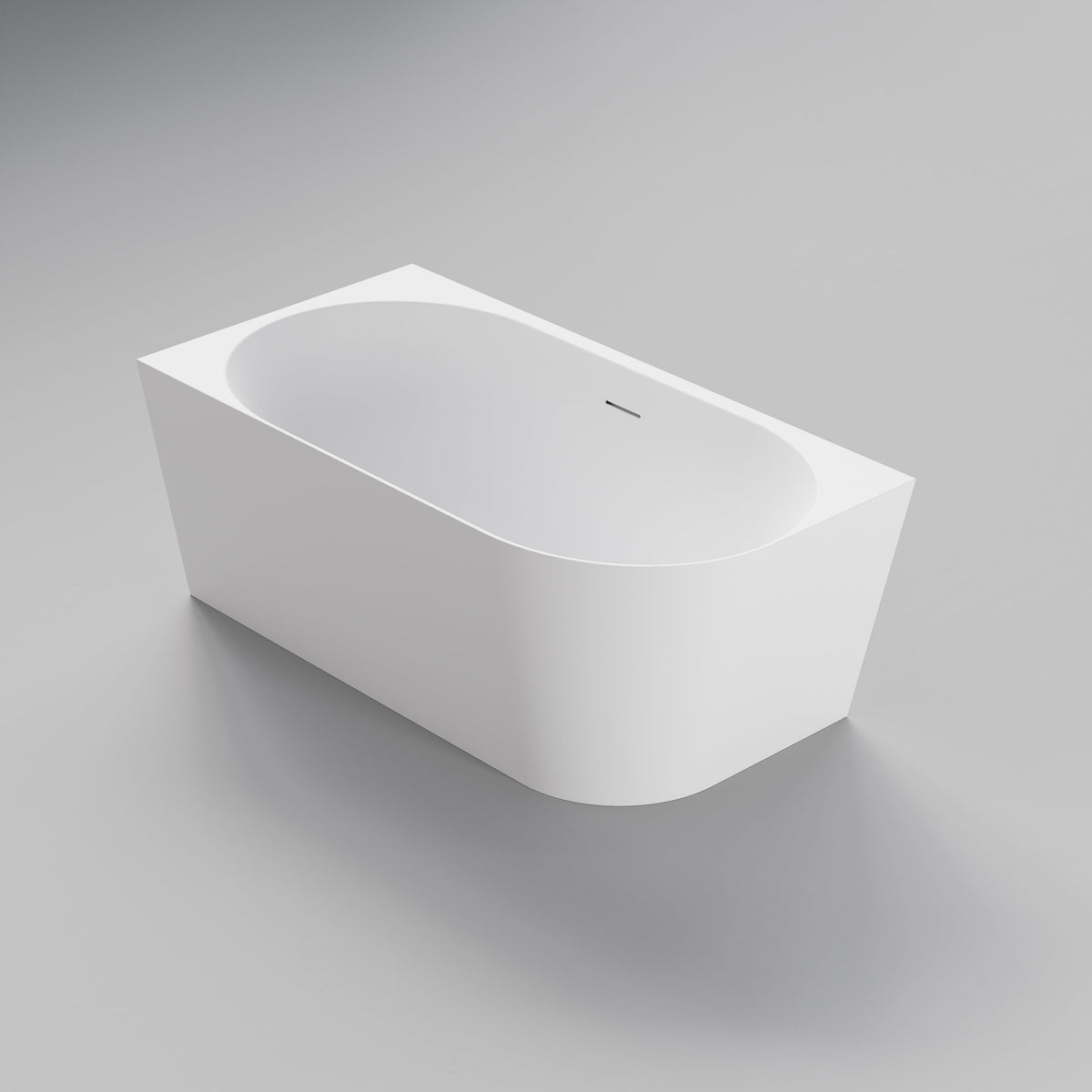 Endura Lineare 1400mm white acrylic corner bath for compact bathrooms