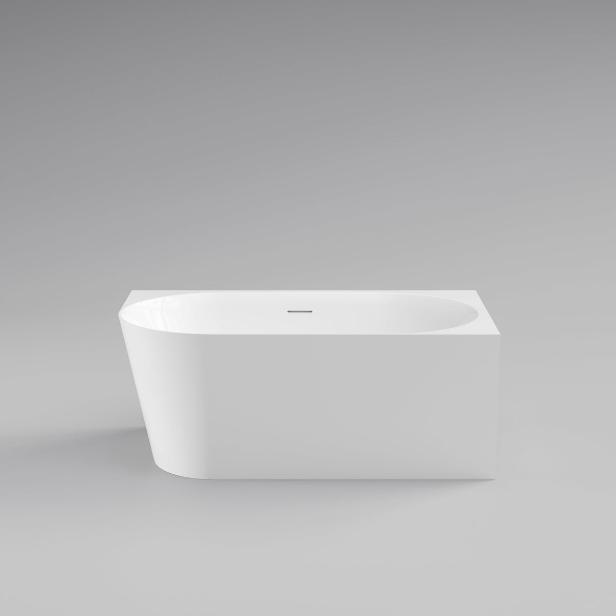 Endura Lineare 1400mm white acrylic corner bath for compact bathrooms