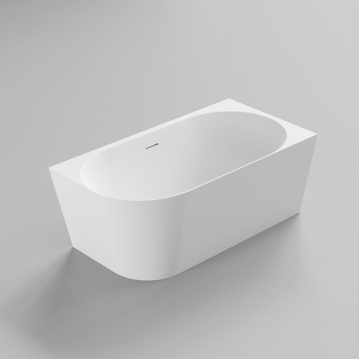Endura Lineare 1400mm white acrylic corner bath for compact bathrooms