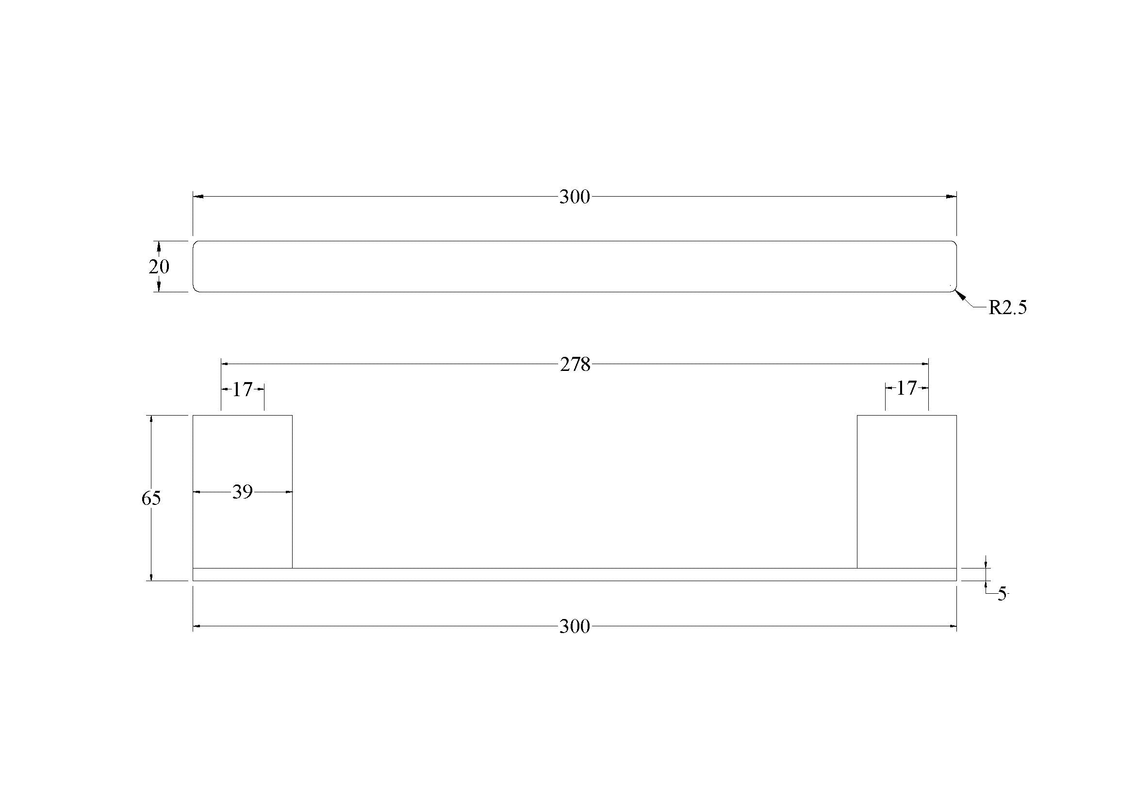 CODE LINEARE HAND TOWEL RAIL 300MM
