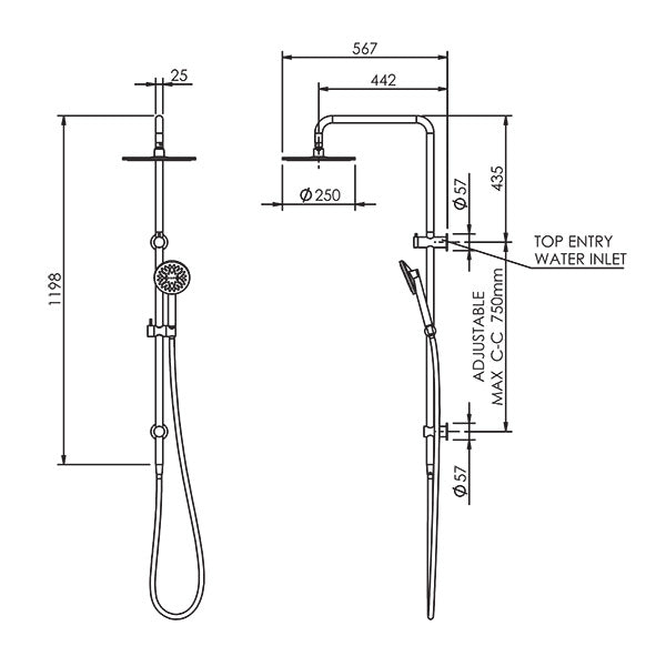 FELTON LINEA RAIN SHOWER COLUMN