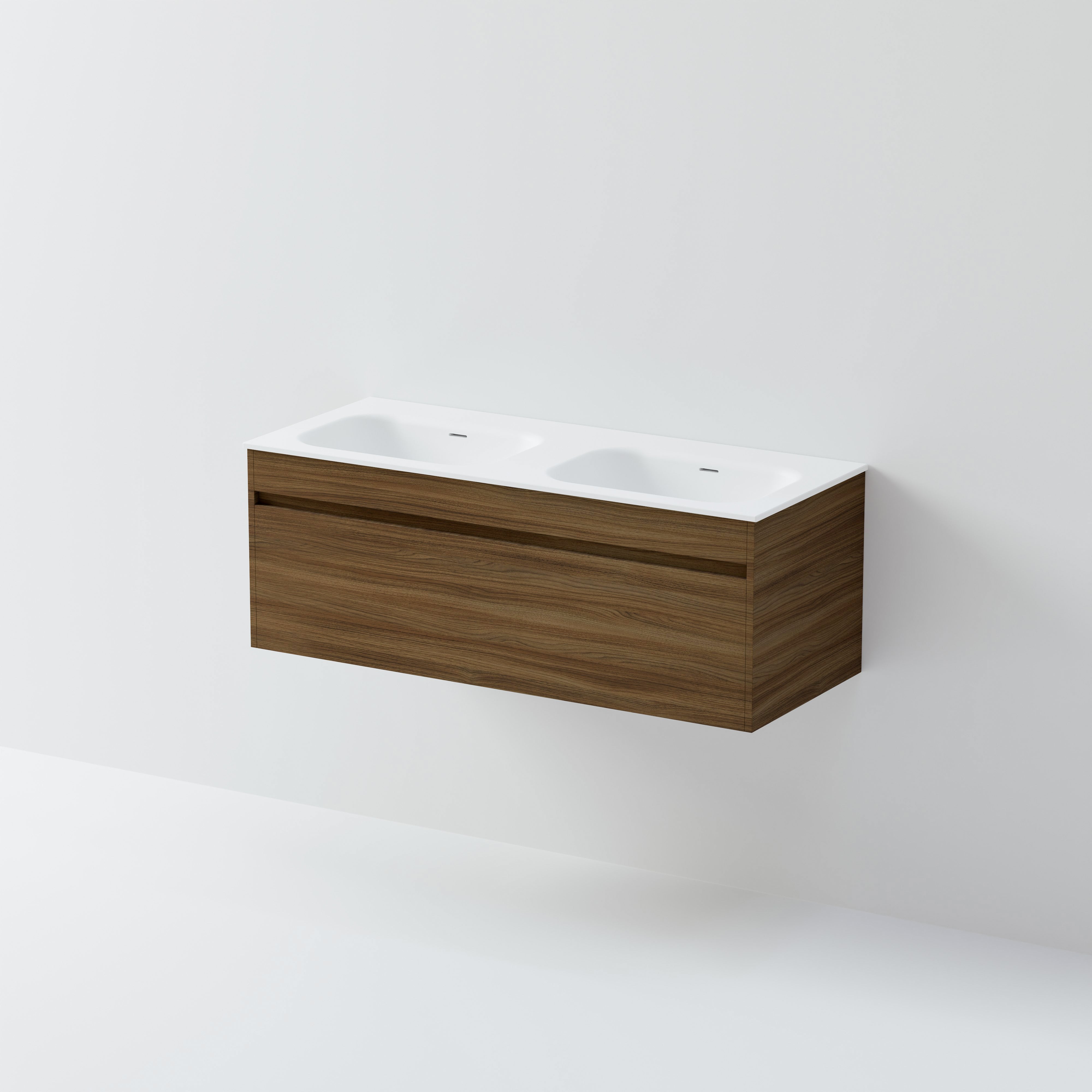 CODE LUXE 1200 WALL HUNG DOUBLE BASIN VANITY | SINGLE DRAWER