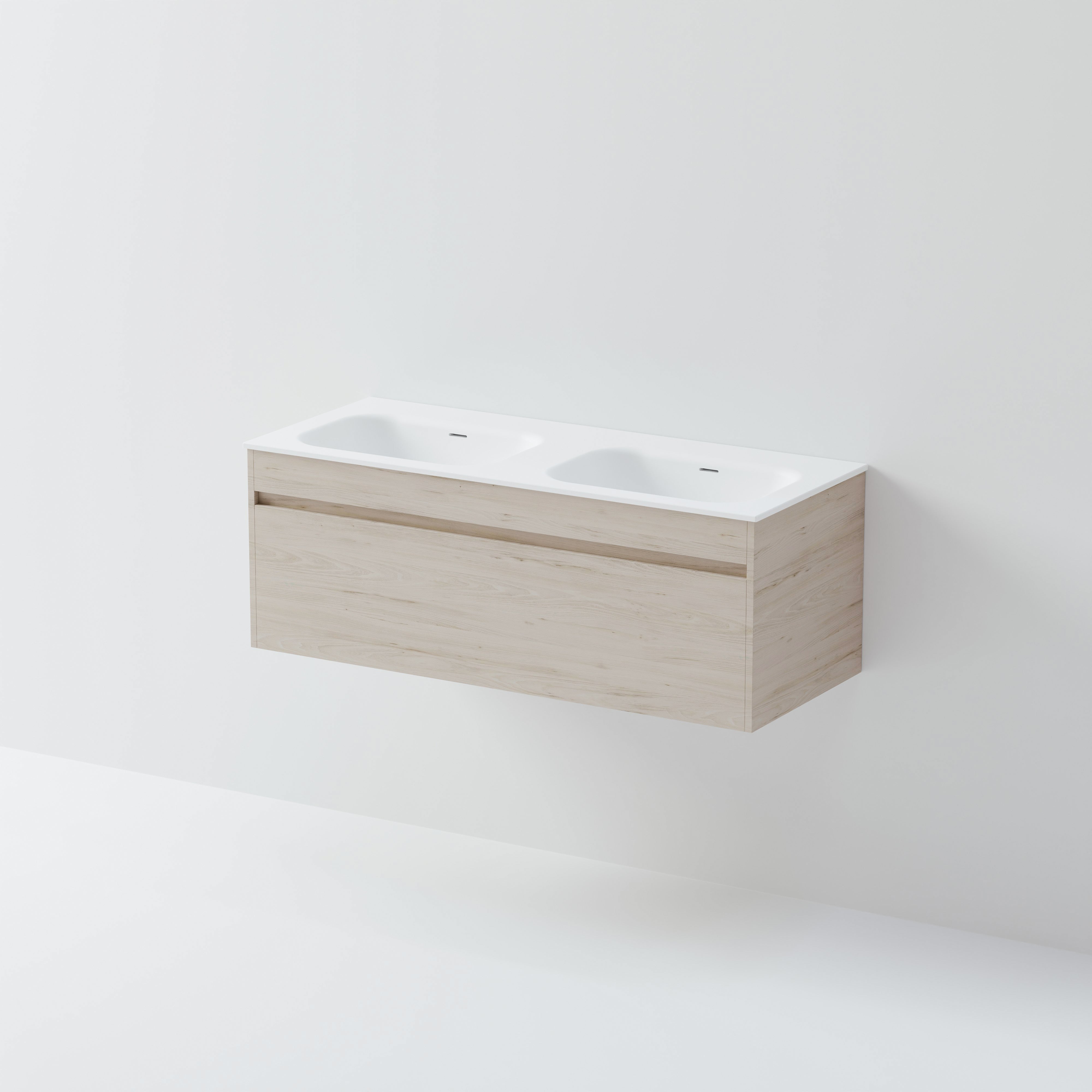 CODE LUXE 1200 WALL HUNG DOUBLE BASIN VANITY | SINGLE DRAWER