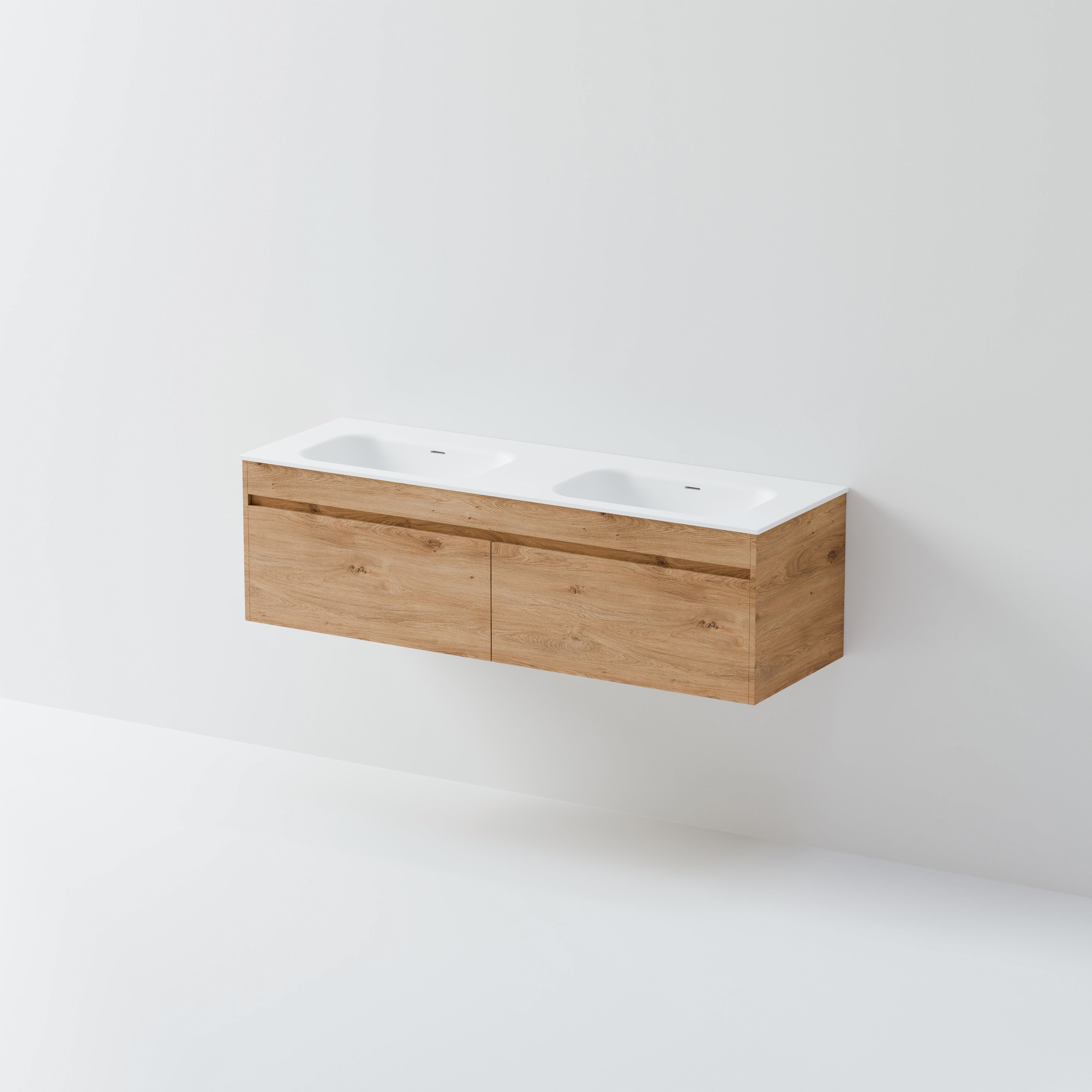 CODE LUXE 1500 WALL HUNG DOUBLE BASIN VANITY | 2 DRAWER SIDE BY SIDE