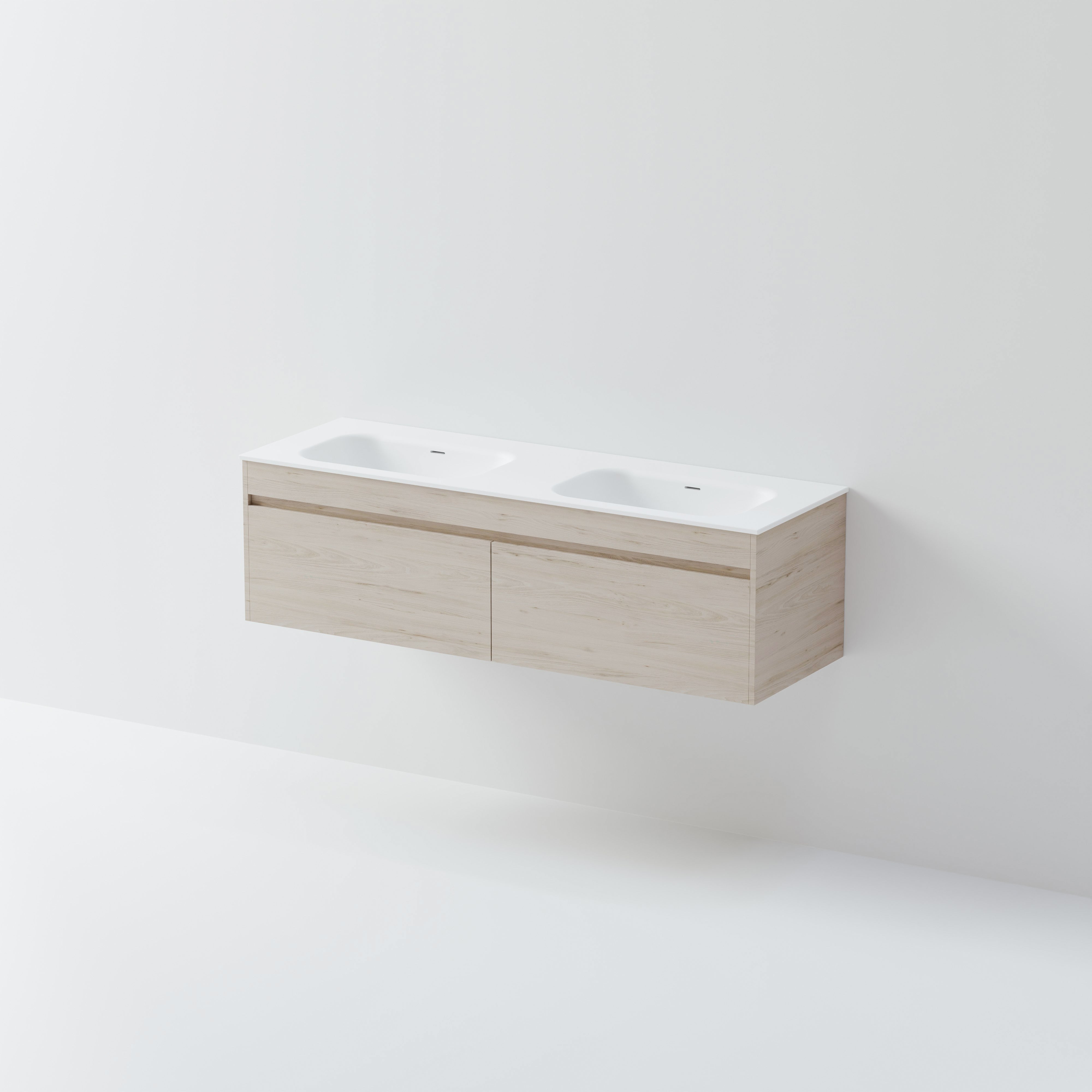 CODE LUXE 1500 WALL HUNG DOUBLE BASIN VANITY | 2 DRAWER SIDE BY SIDE