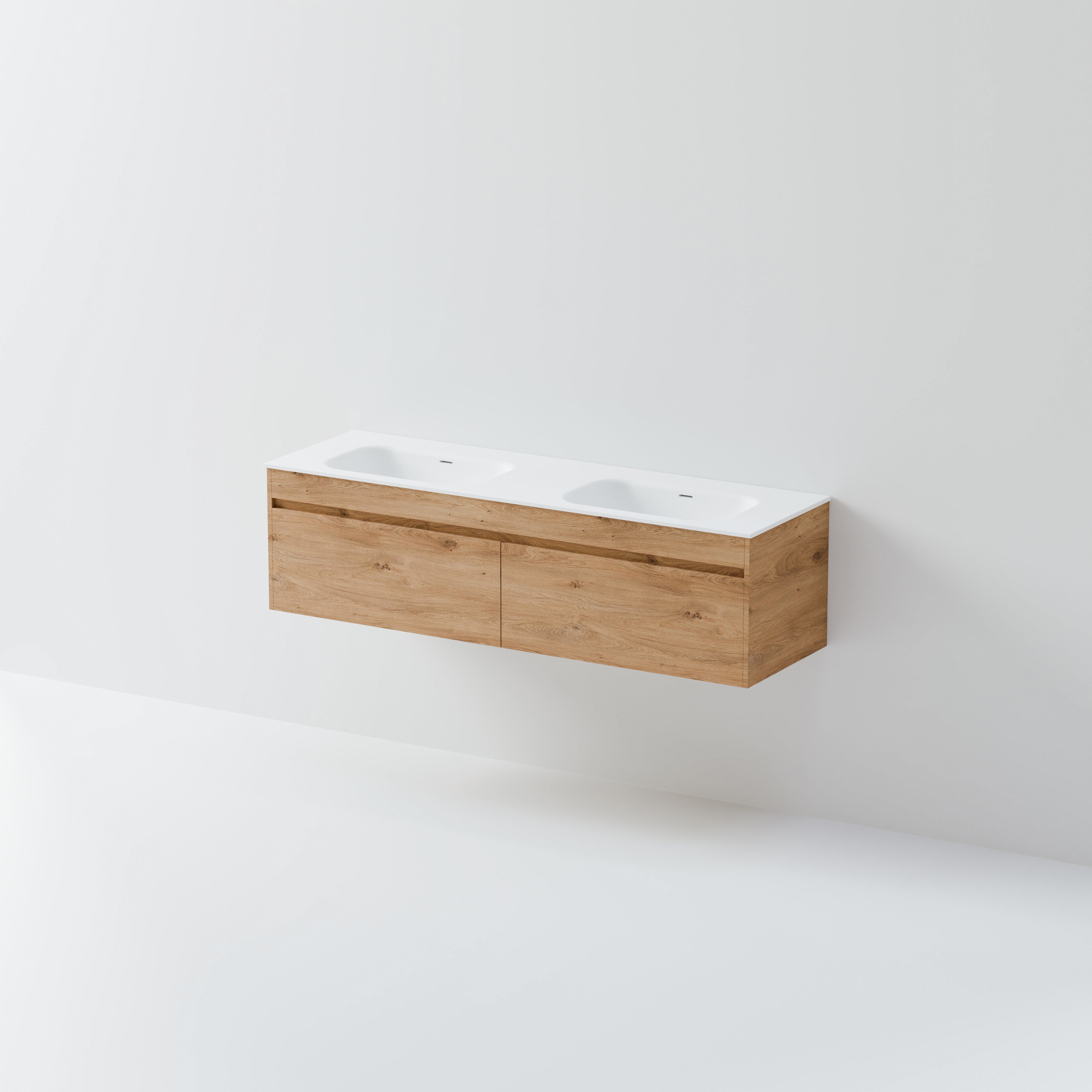 CODE LUXE 1800 WALL HUNG DOUBLE BASIN VANITY | 2 DRAWER SIDE BY SIDE