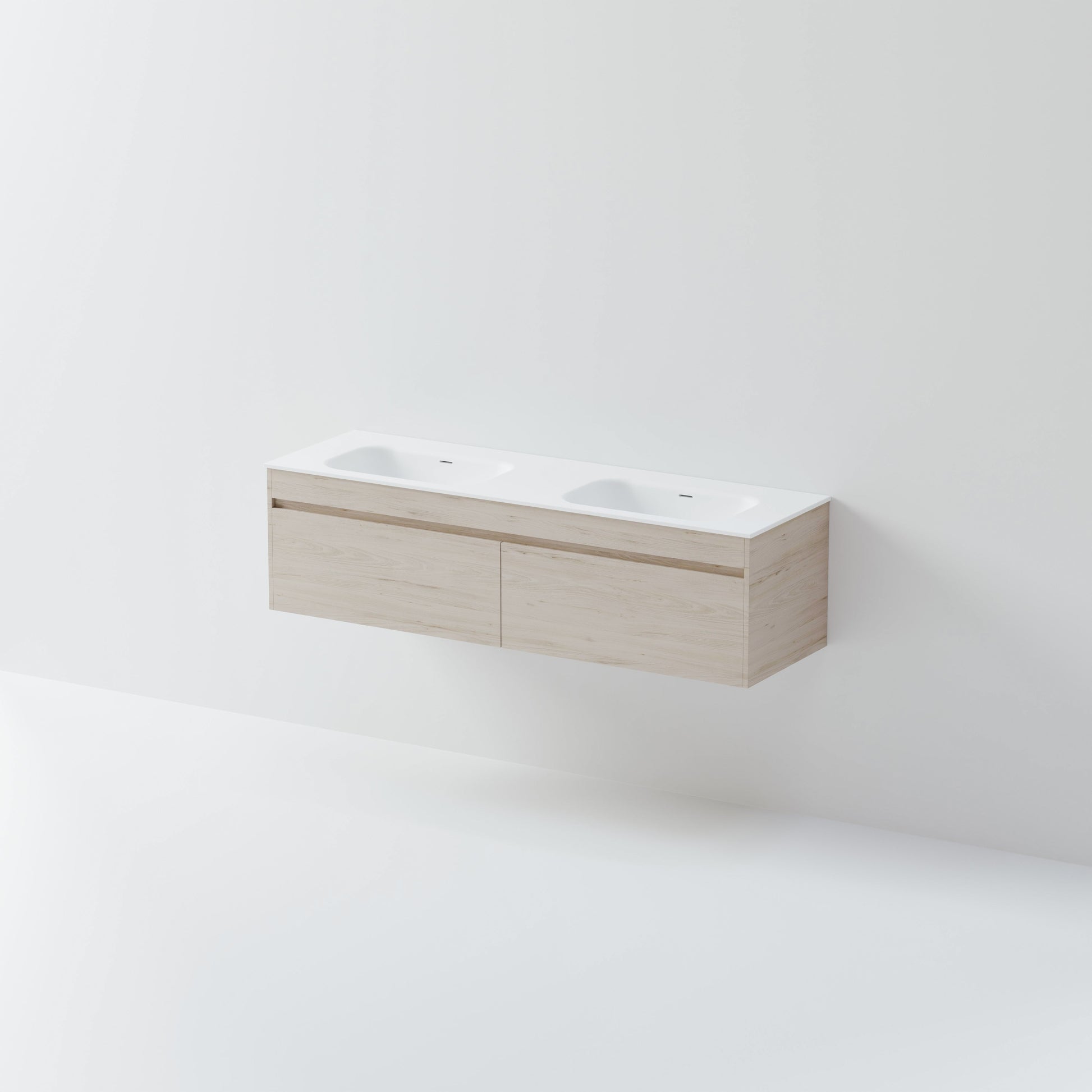 CODE LUXE 1600 WALL HUNG DOUBLE BASIN VANITY | 2 DRAWER SIDE BY SIDE