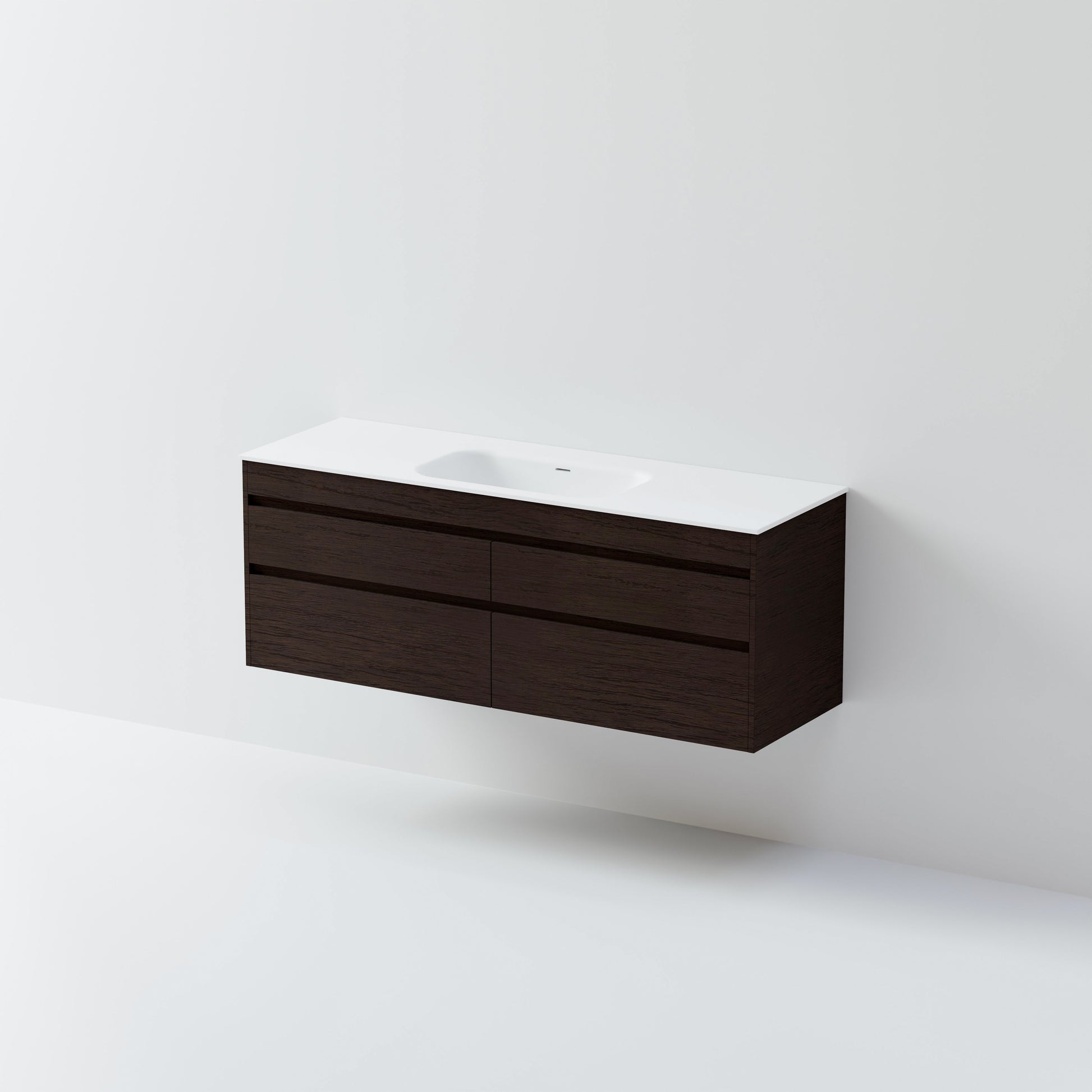 CODE LUXE 1500 WALL HUNG SINGLE BASIN VANITY | 4 DRAWER SIDE BY SIDE