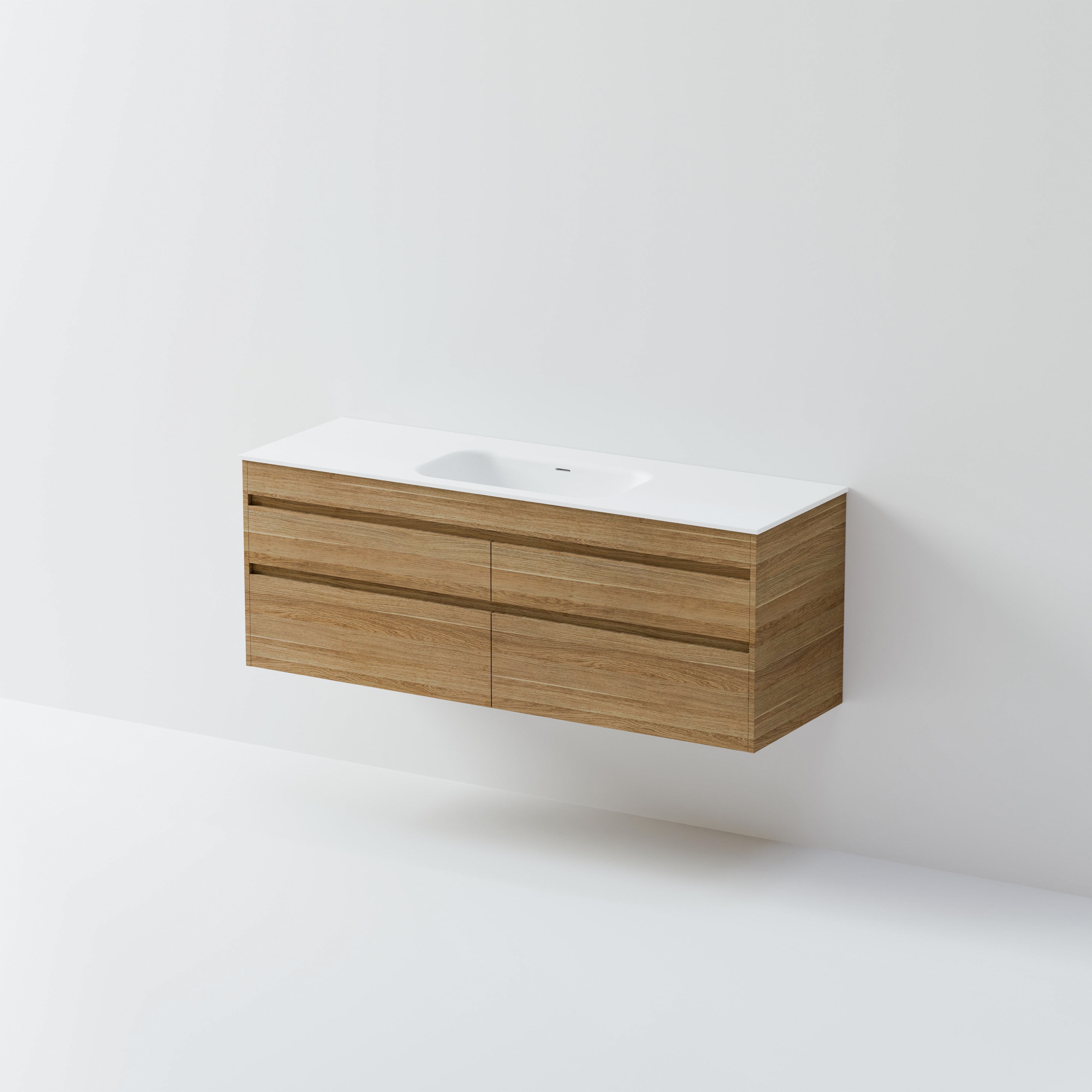 CODE LUXE 1500 WALL HUNG SINGLE BASIN VANITY | 4 DRAWER SIDE BY SIDE