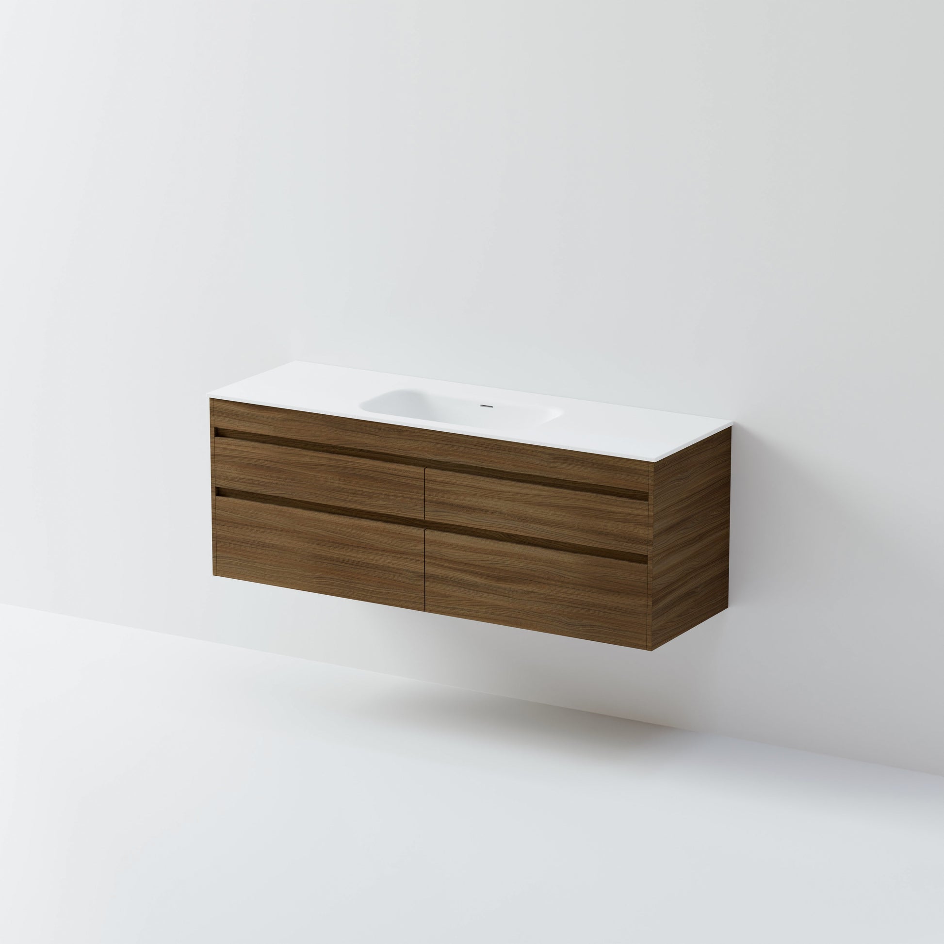 CODE LUXE 1500 WALL HUNG SINGLE BASIN VANITY | 4 DRAWER SIDE BY SIDE