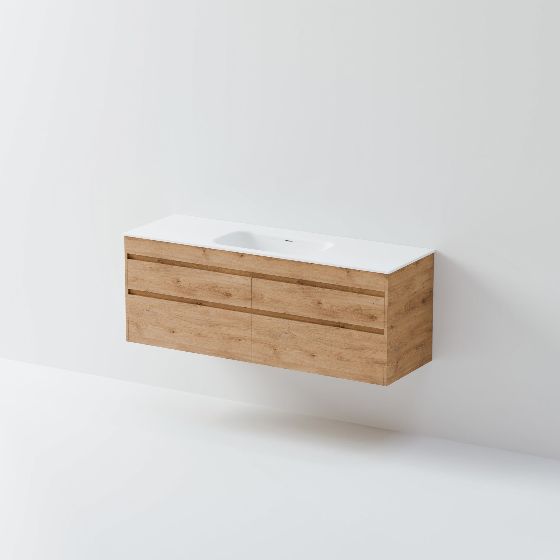CODE LUXE 1500 WALL HUNG SINGLE BASIN VANITY | 4 DRAWER SIDE BY SIDE