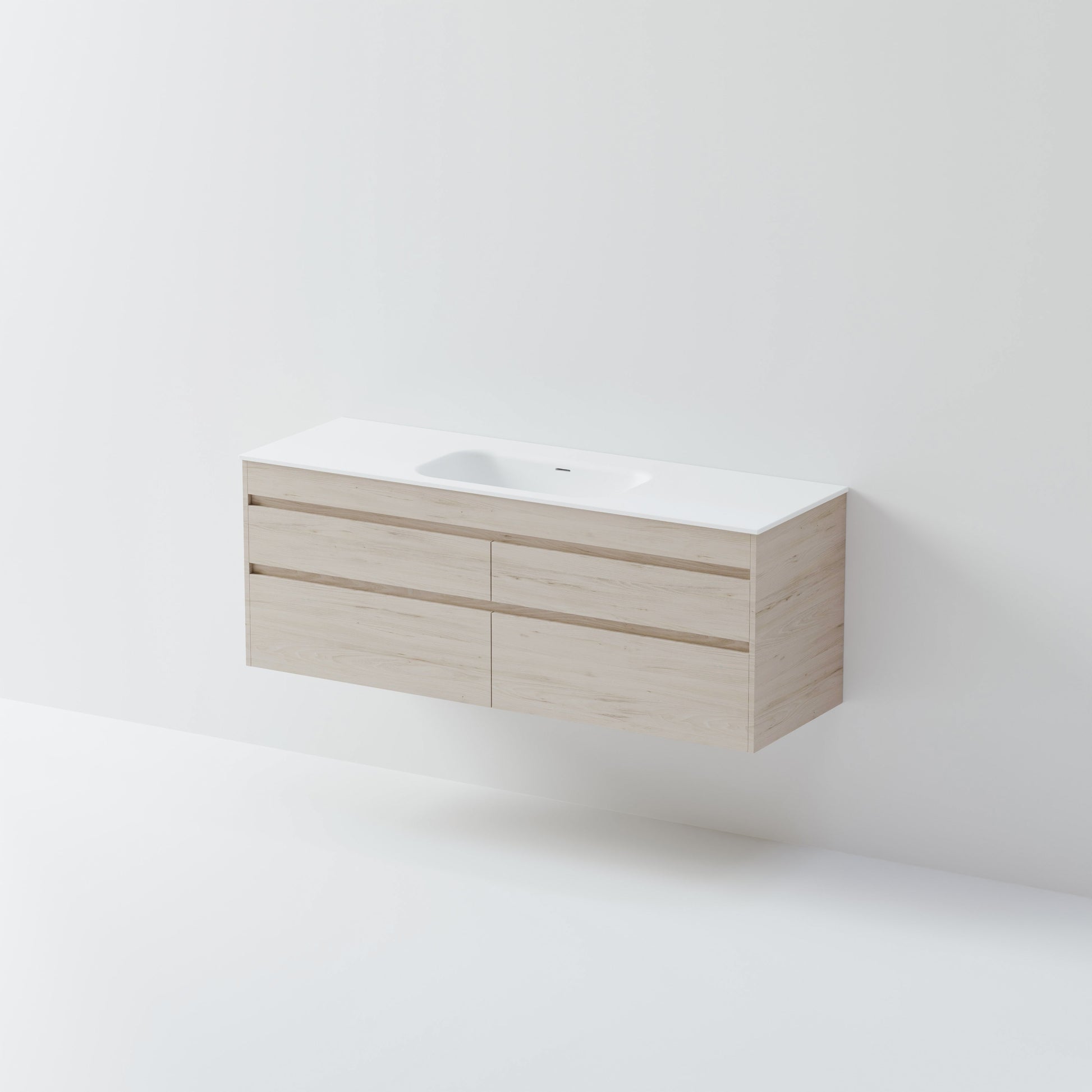 CODE LUXE 1500 WALL HUNG SINGLE BASIN VANITY | 4 DRAWER SIDE BY SIDE