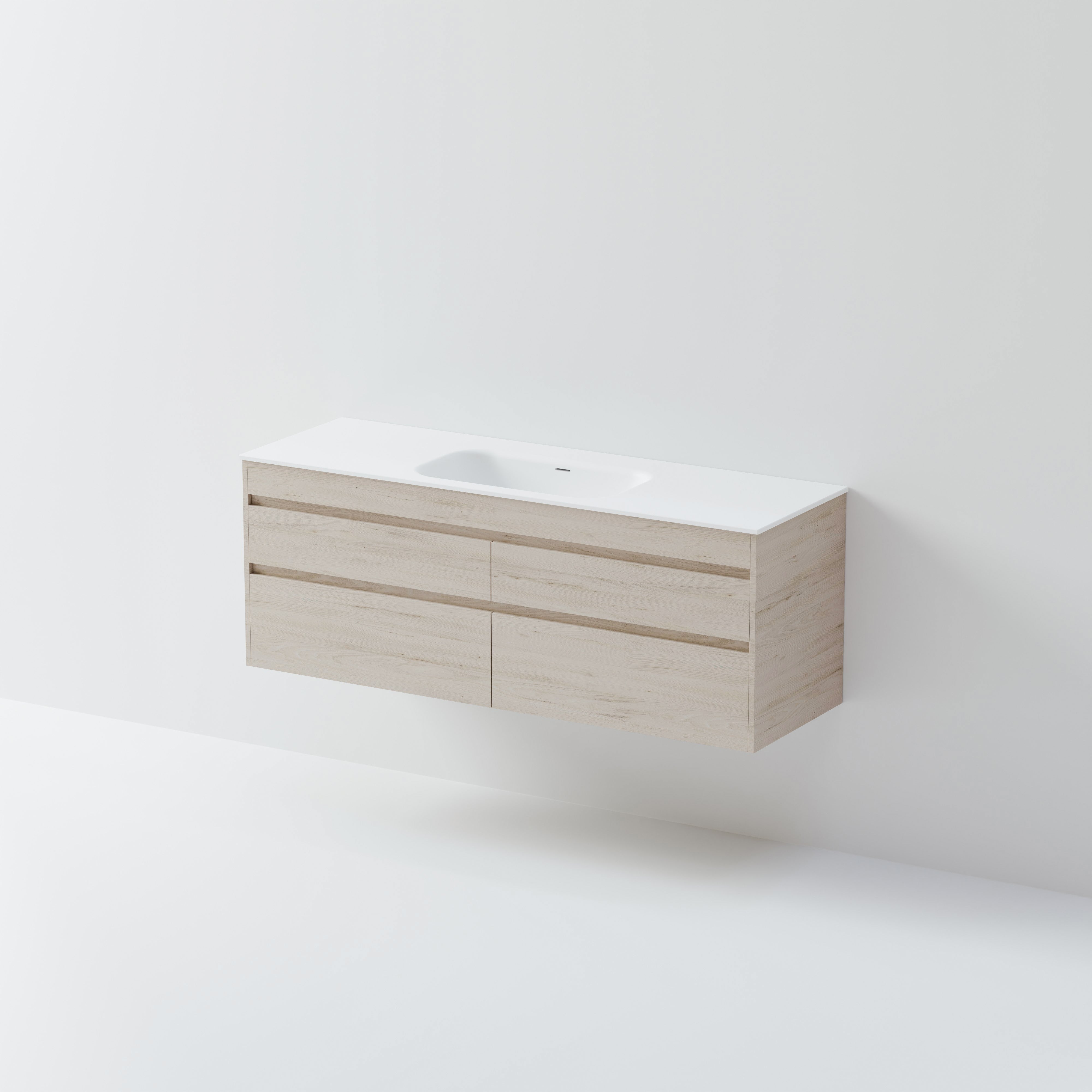 CODE LUXE 1500 WALL HUNG SINGLE BASIN VANITY | 4 DRAWER SIDE BY SIDE