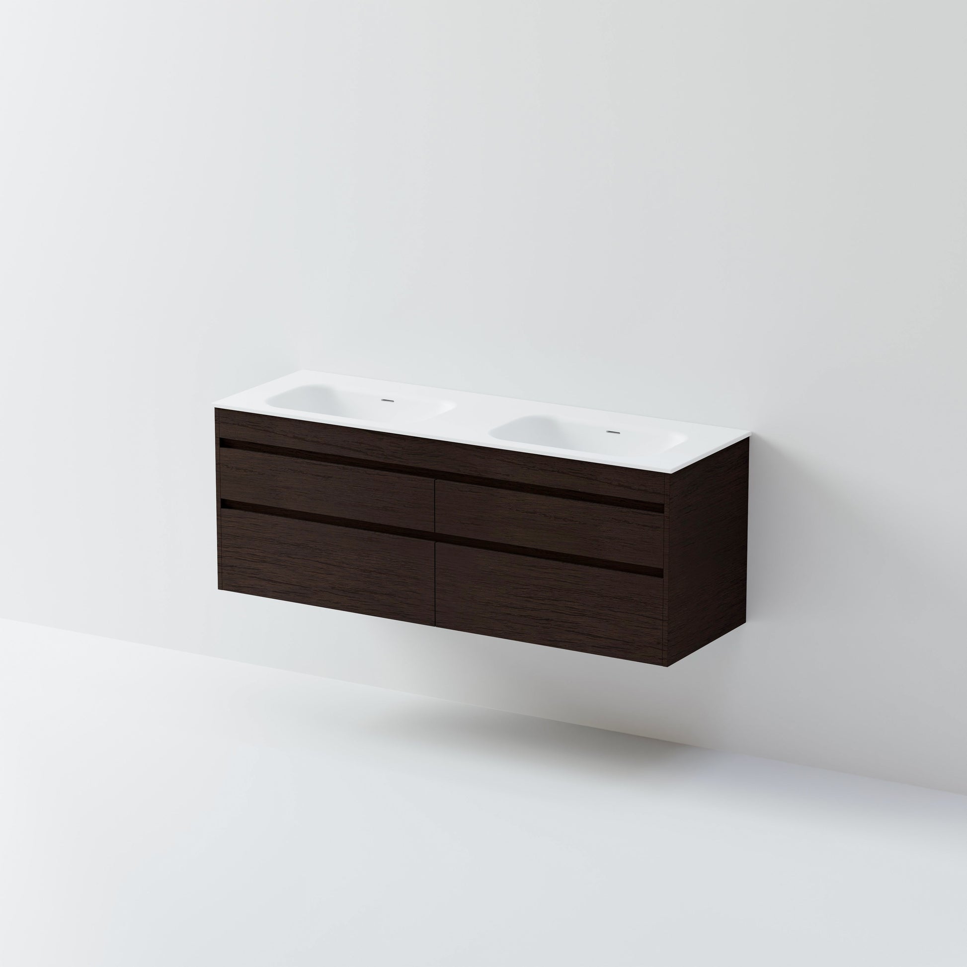 CODE LUXE 1500 WALL HUNG DOUBLE BASIN VANITY | 4 DRAWER SIDE BY SIDE