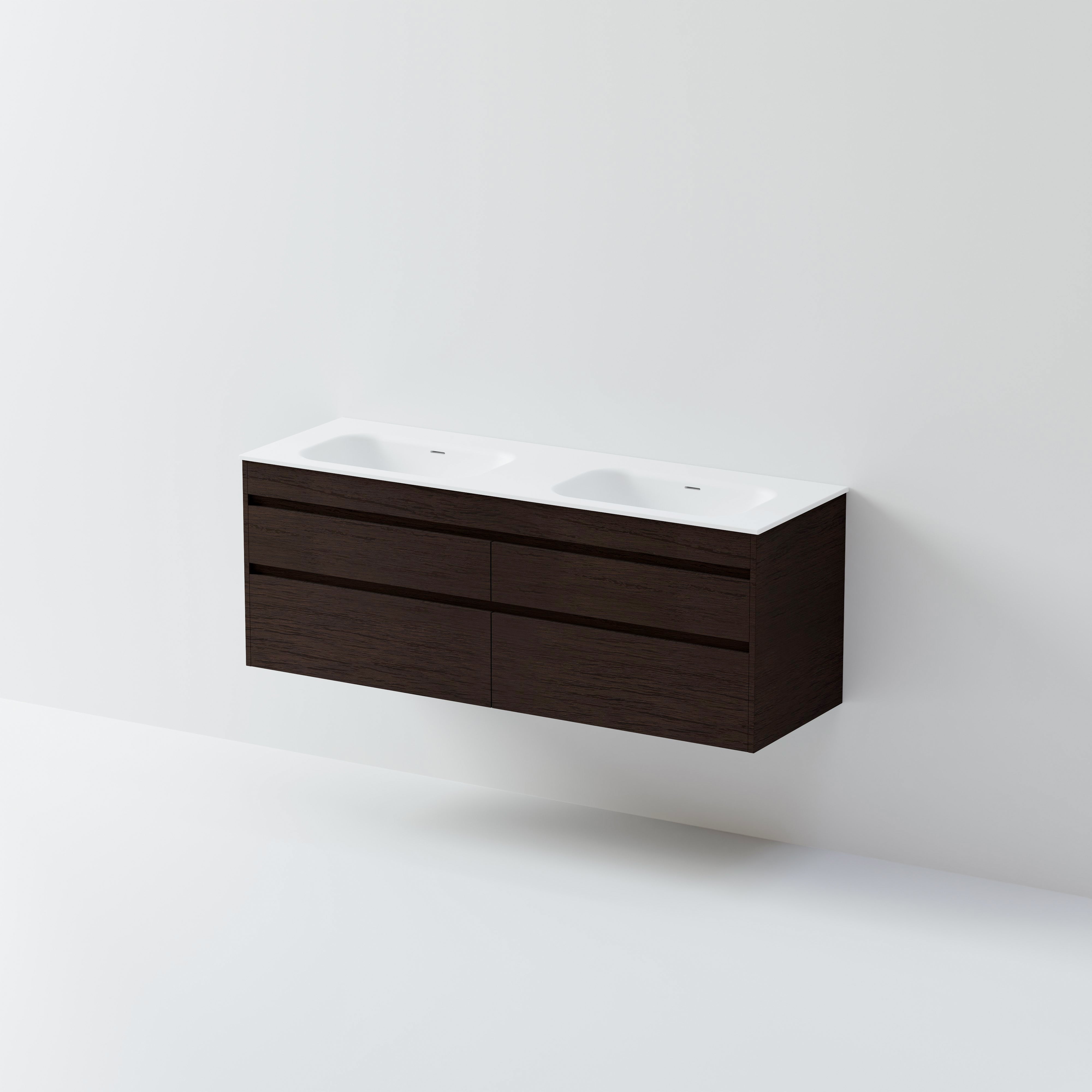 CODE LUXE 1500 WALL HUNG DOUBLE BASIN VANITY | 4 DRAWER SIDE BY SIDE