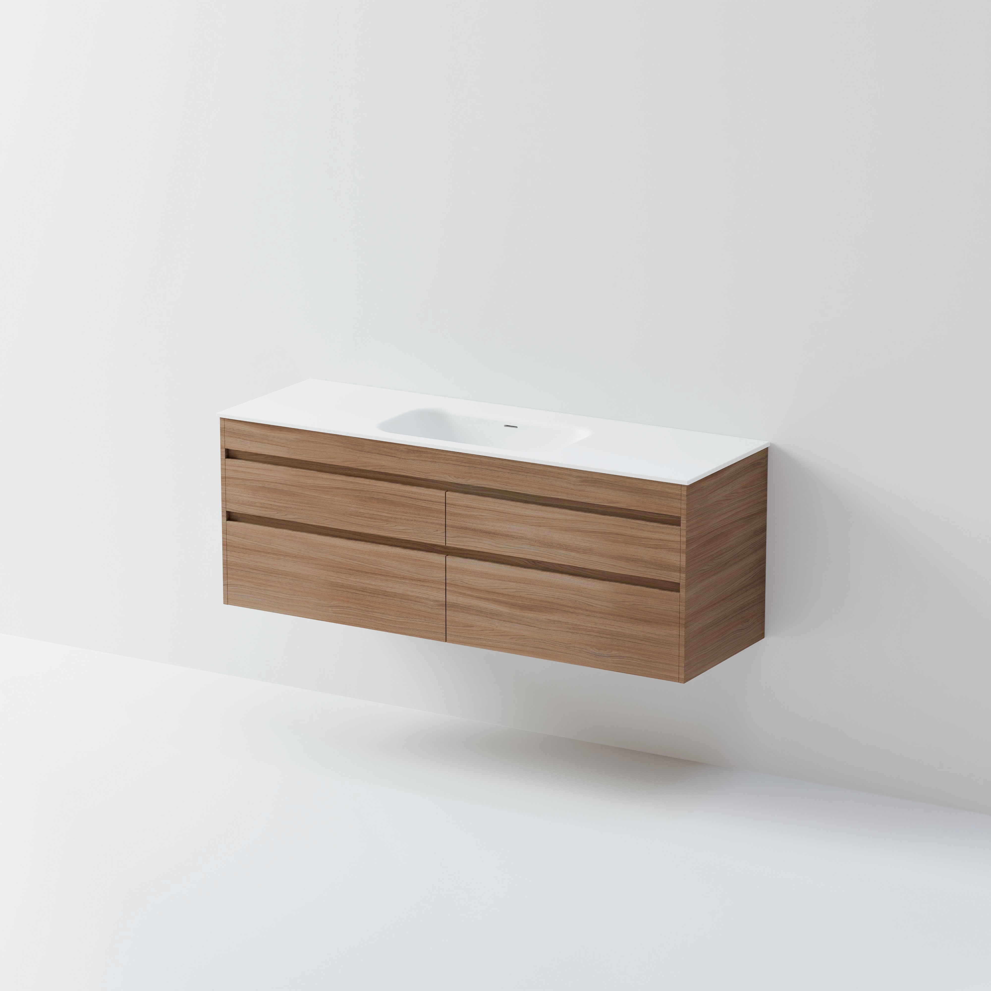 CODE LUXE 1500 WALL HUNG DOUBLE BASIN VANITY | 4 DRAWER SIDE BY SIDE