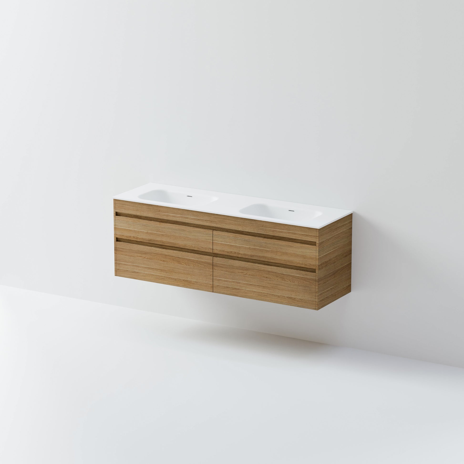 CODE LUXE 1800 WALL HUNG DOUBLE BASIN VANITY | 4 DRAWER SIDE BY SIDE