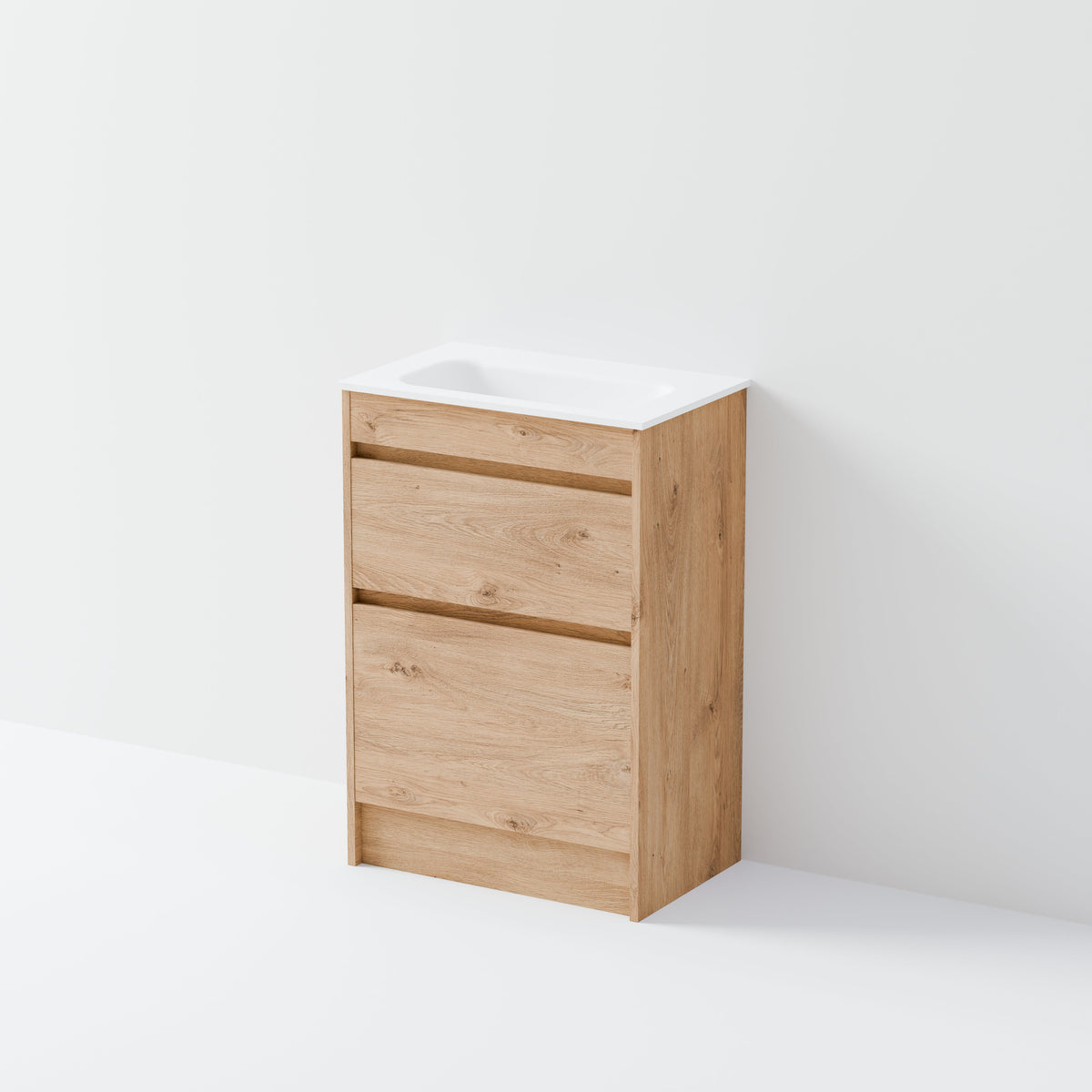 Luxe 600 Slim Floorstanding Vanity | 2 Drawer