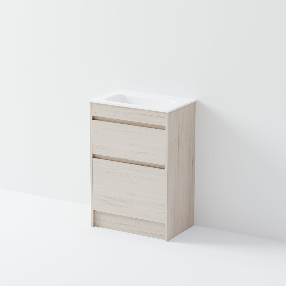 Luxe 600 Slim Floorstanding Vanity | 2 Drawer