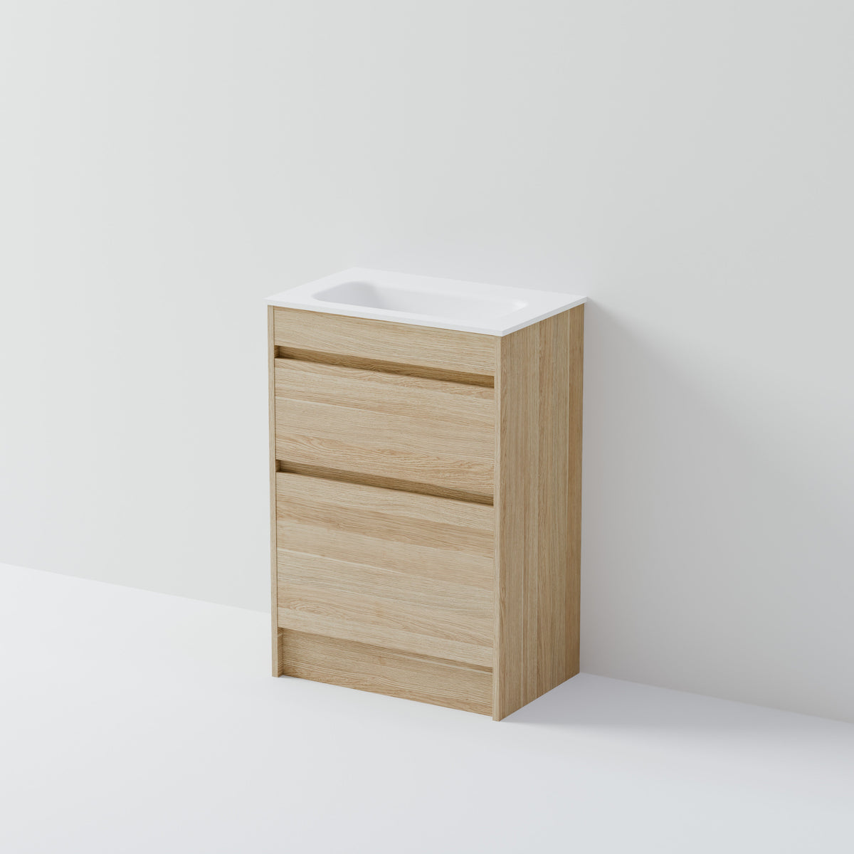 Luxe 600 Slim Floorstanding Vanity | 2 Drawer