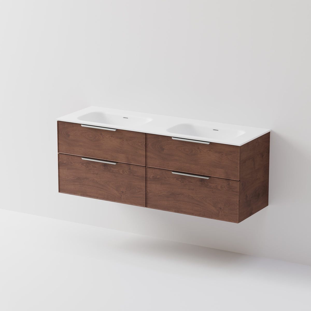 Lineare 1500 four drawer wall hung vanity with Navarra inset basin