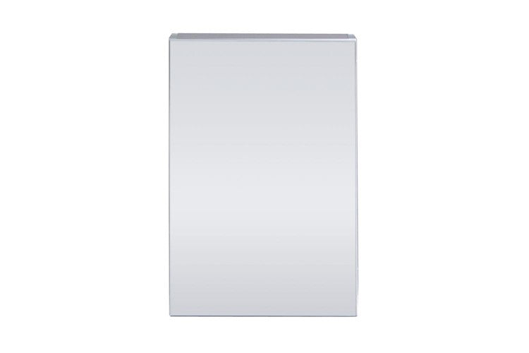 Luxe 400x600mm single door mirror cabinet mounted above a bathroom vanity