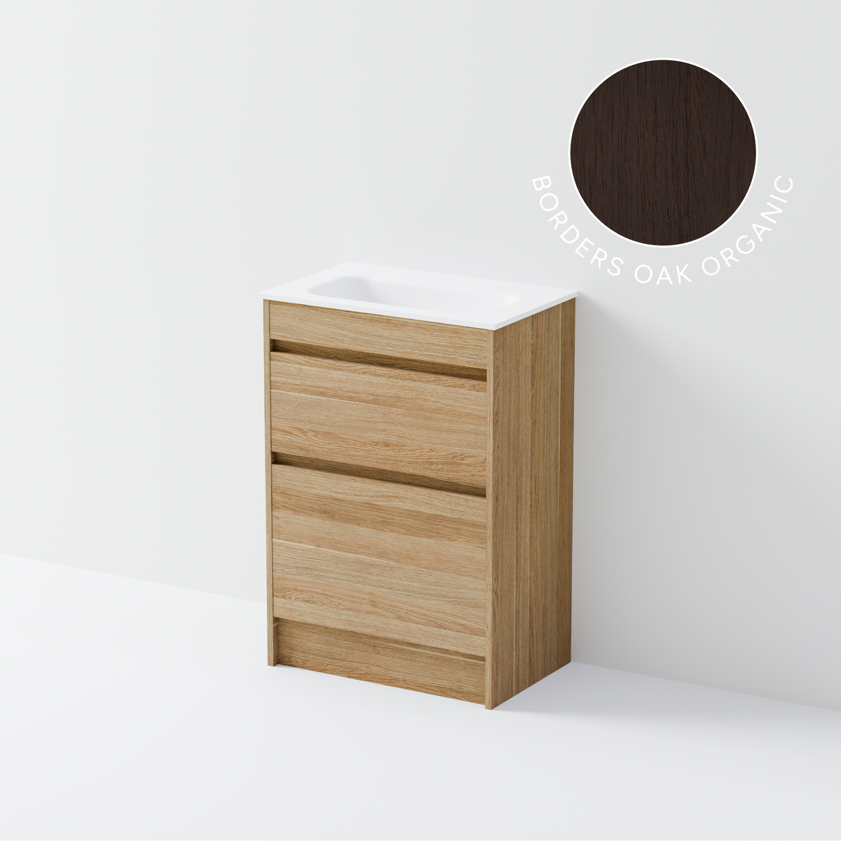 Luxe 600 Slim Floorstanding Vanity | 2 Drawer