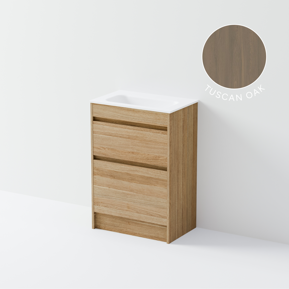 Luxe 600 Slim Floorstanding Vanity | 2 Drawer