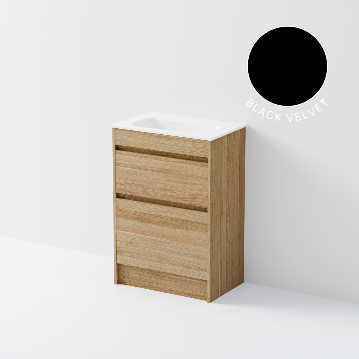 Luxe 600 Slim Floorstanding Vanity | 2 Drawer