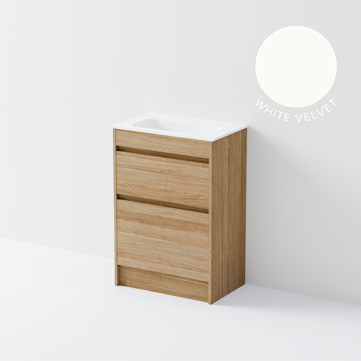 Luxe 600 Slim Floorstanding Vanity | 2 Drawer