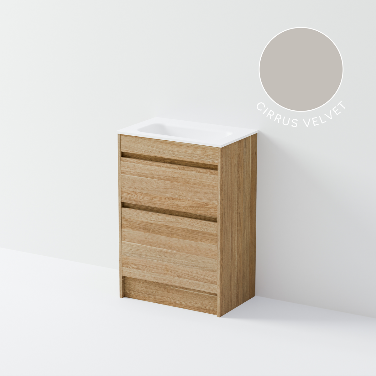 Luxe 600 Slim Floorstanding Vanity | 2 Drawer