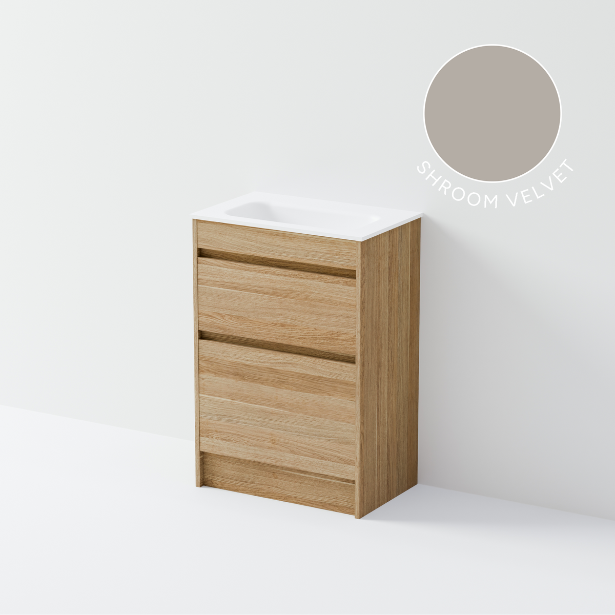 Luxe 600 Slim Floorstanding Vanity | 2 Drawer