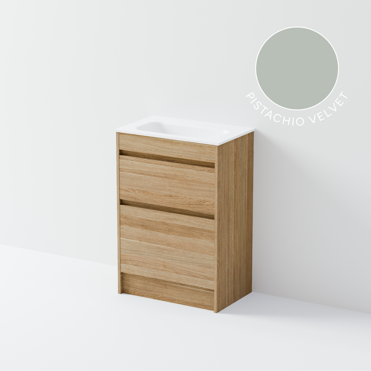 Luxe 600 Slim Floorstanding Vanity | 2 Drawer