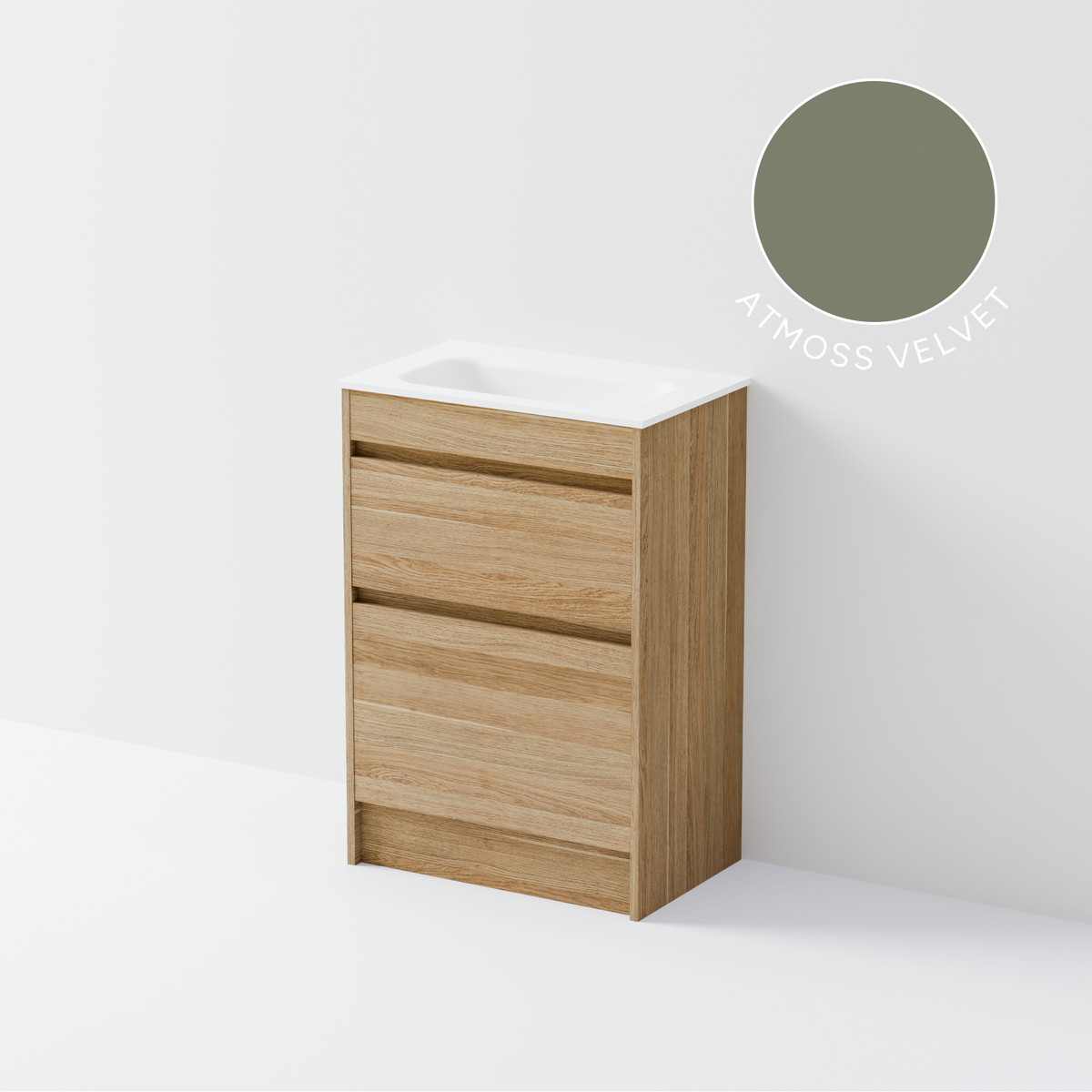 Luxe 600 Slim Floorstanding Vanity | 2 Drawer