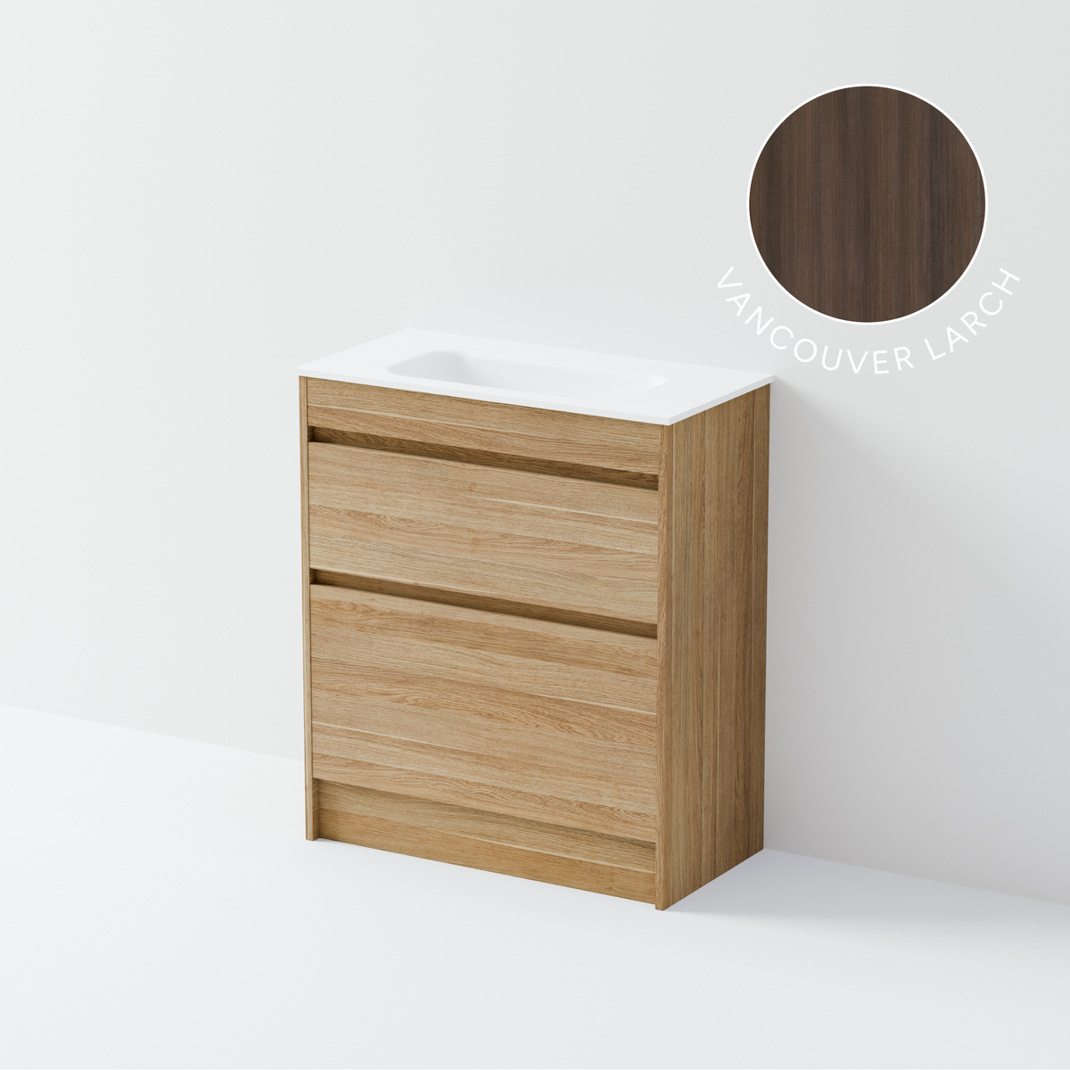 Luxe 750 Slim Floorstanding Vanity | 2 Drawer