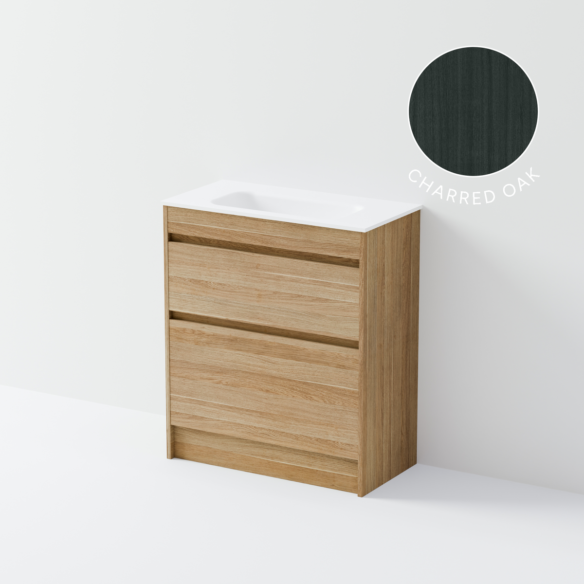 Luxe 750 Slim Floorstanding Vanity | 2 Drawer