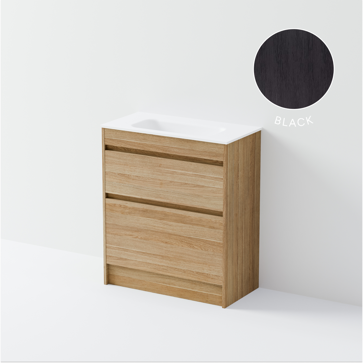 Luxe 750 Slim Floorstanding Vanity | 2 Drawer