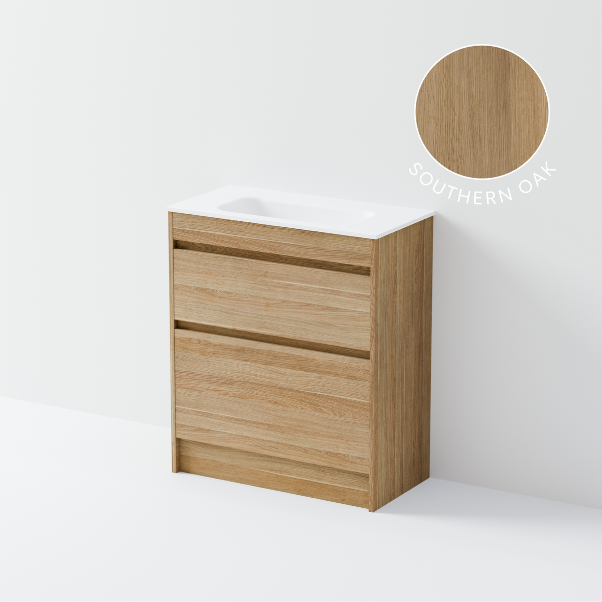 Luxe 750 Slim Floorstanding Vanity | 2 Drawer