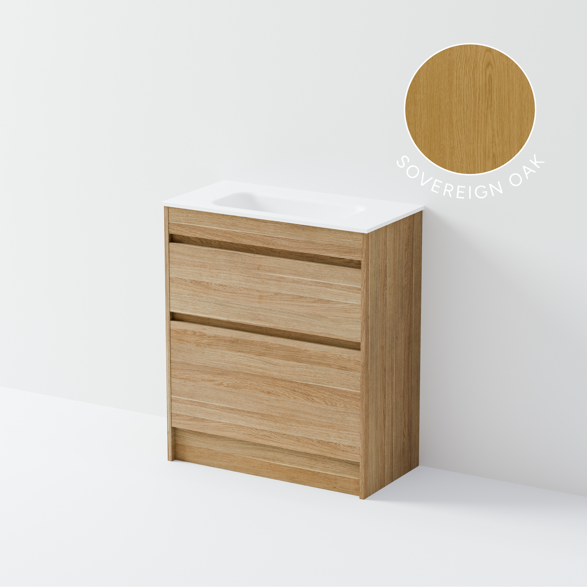 Luxe 750 Slim Floorstanding Vanity | 2 Drawer