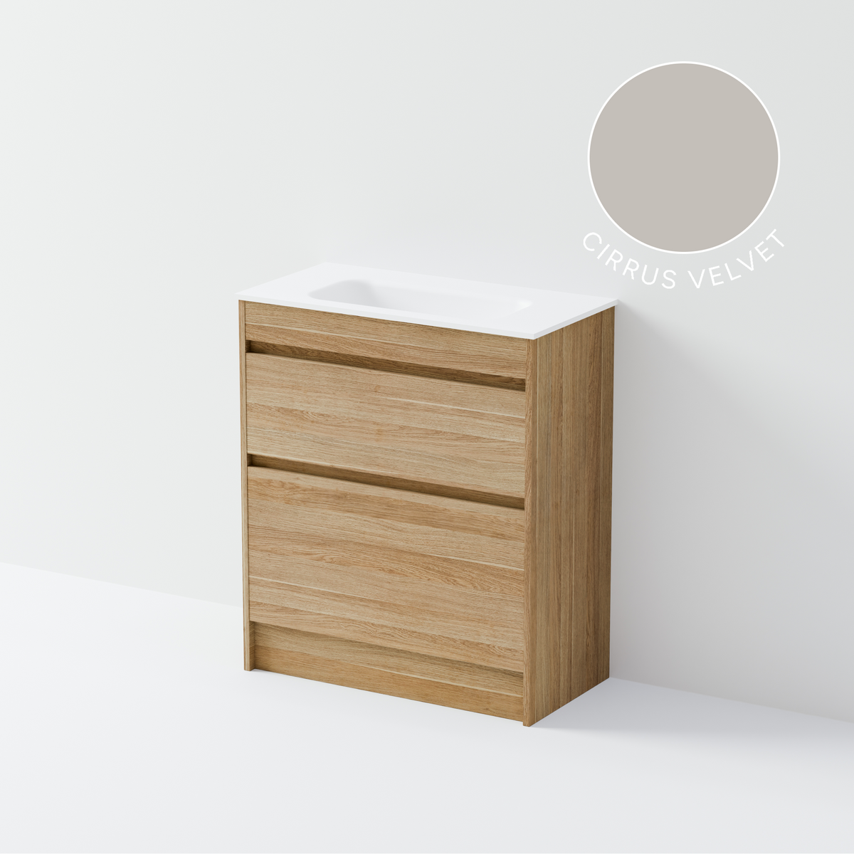 Luxe 750 Slim Floorstanding Vanity | 2 Drawer