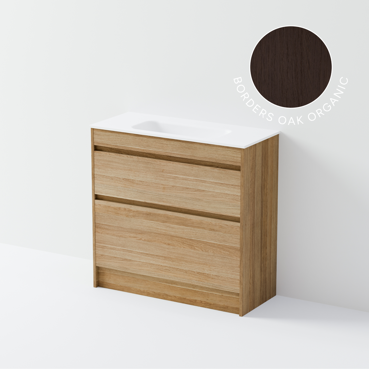 Luxe 900 Slim Floorstanding Vanity | 2 Drawer