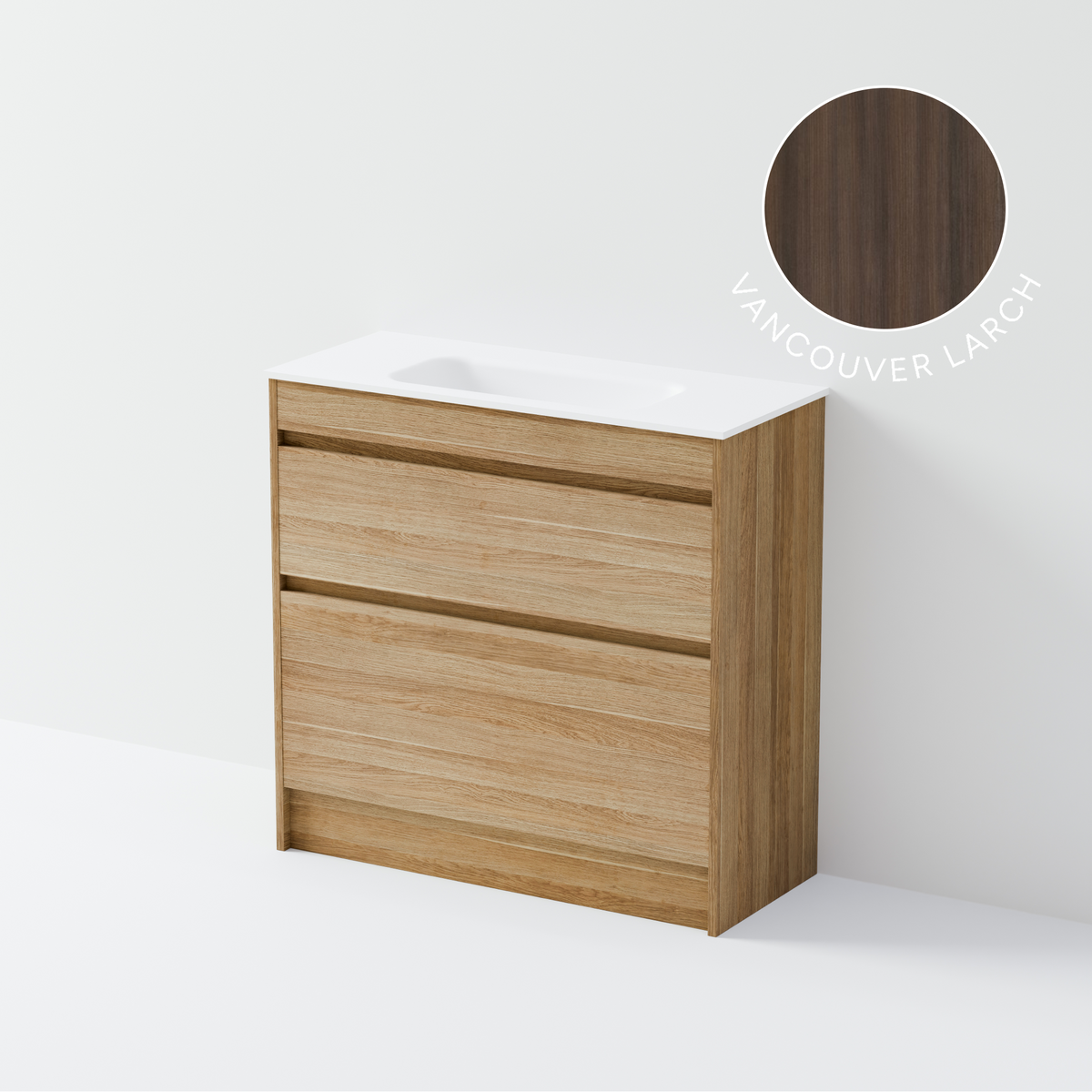Luxe 900 Slim Floorstanding Vanity | 2 Drawer