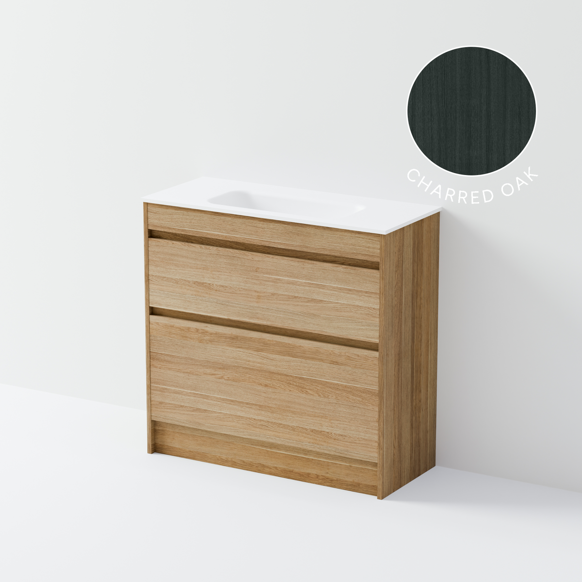 Luxe 900 Slim Floorstanding Vanity | 2 Drawer