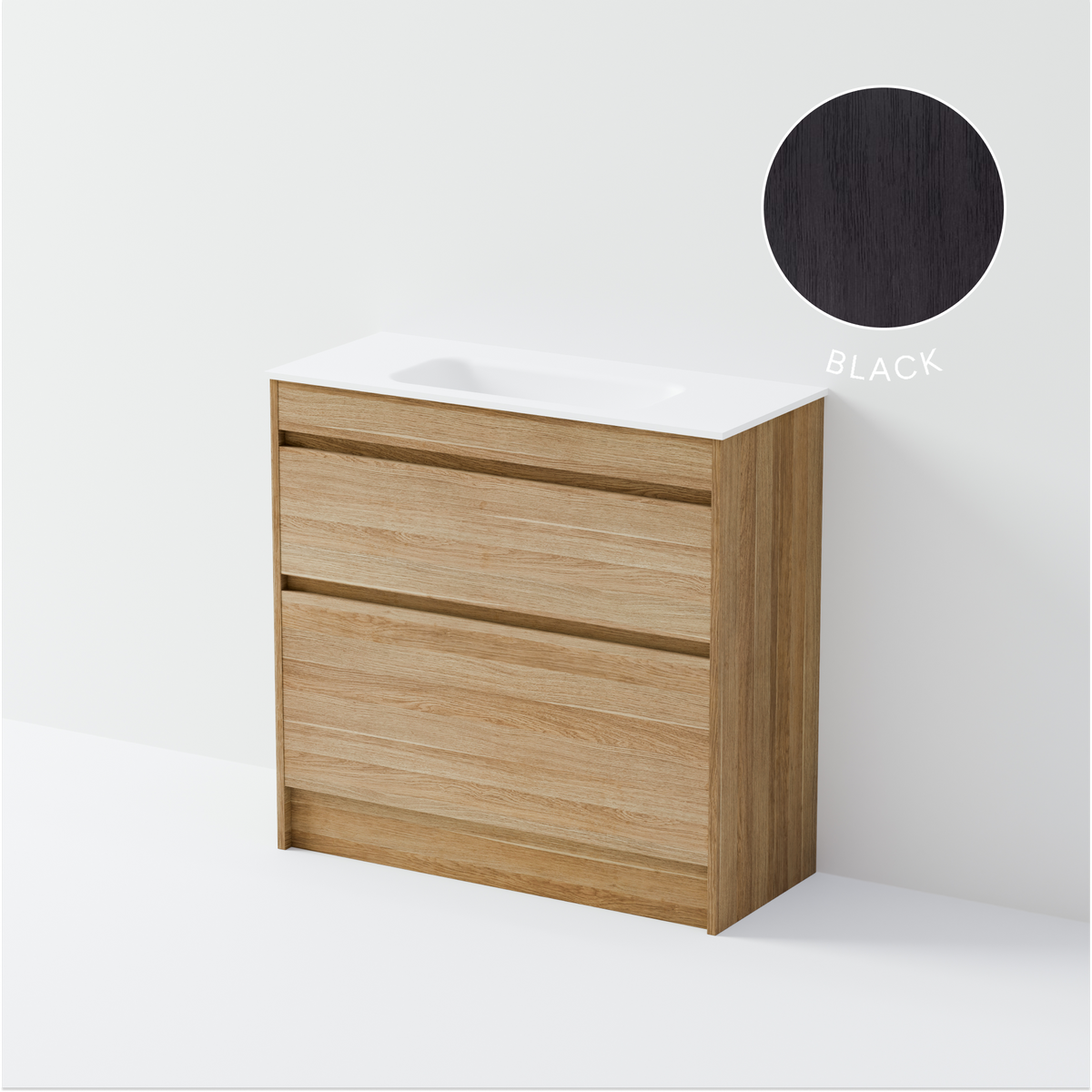 Luxe 900 Slim Floorstanding Vanity | 2 Drawer